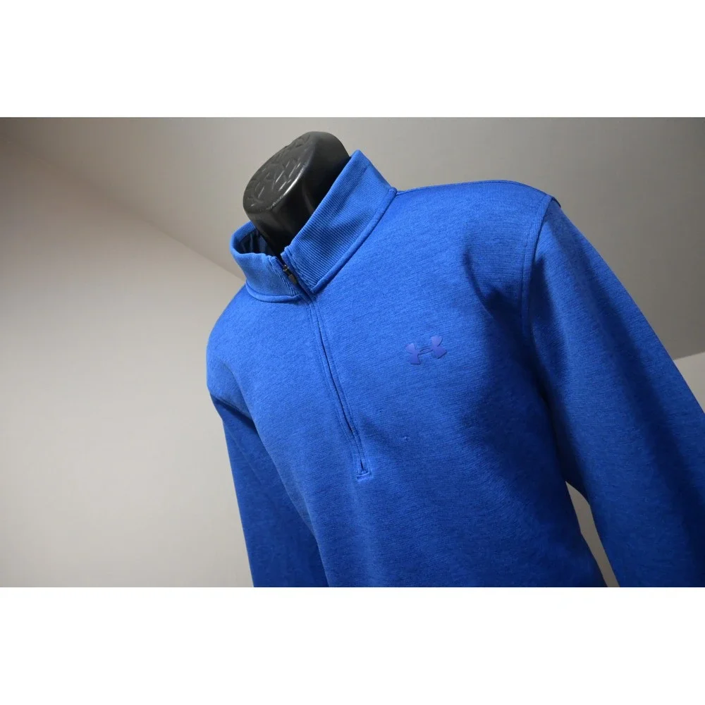 Under Armour 1/4 Zip Pullover Mens 2XL Blue Storm Heathered Active Good‎